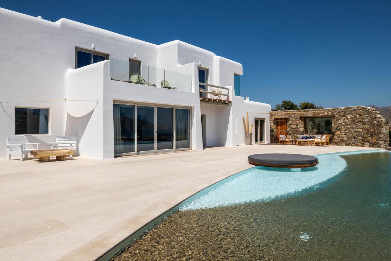Mykonos Ag Villas In Ftelia Beach Bagian luar foto